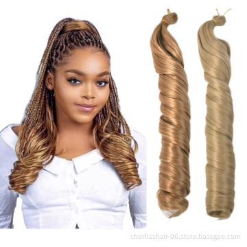 Chorliss Prestreched Shiny French Curl Synthetic Loose Body Wave Spiral Curl 24'' Silky African Crochet Braids Hair Extensions